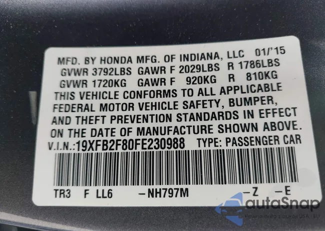 19XFB2F80FE230988: 43192147