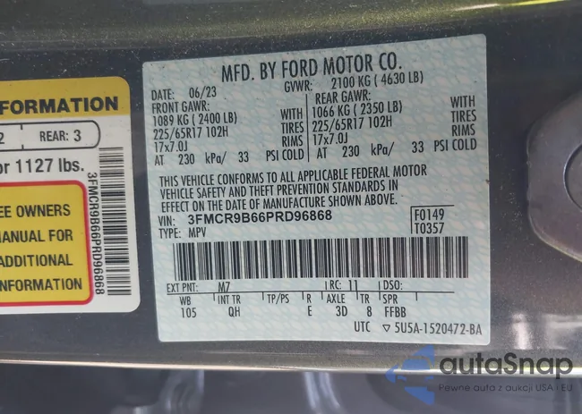 3FMCR9B66PRD96868: 43192157