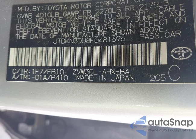 JTDKN3DU8F0481696: 43192165