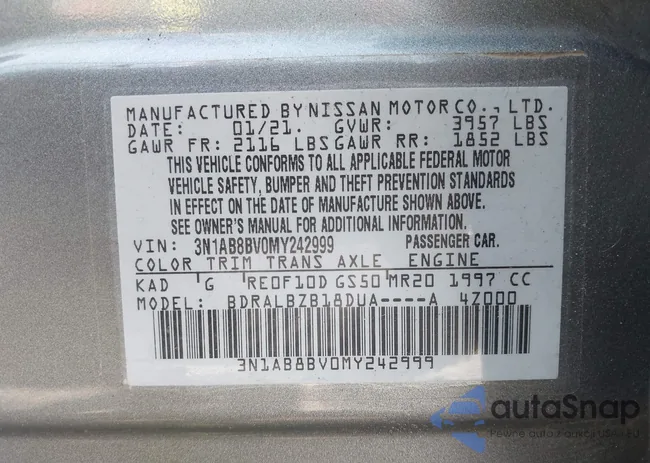 3N1AB8BV0MY242999: 43192180