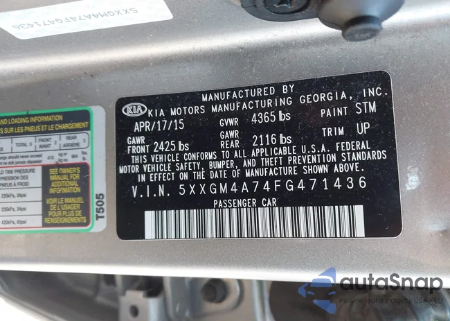 5XXGM4A74FG471436: 43192243