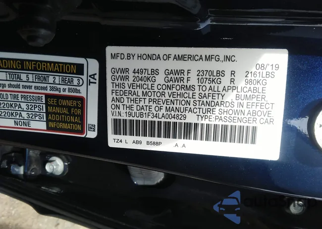 19UUB1F34LA004829: 43192245