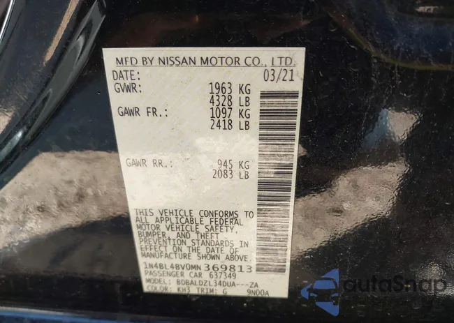 1N4BL4BV0MN369813: 43192333