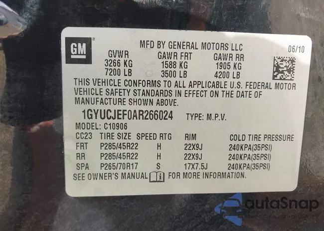 1GYUCJEF0AR266024: 43192348