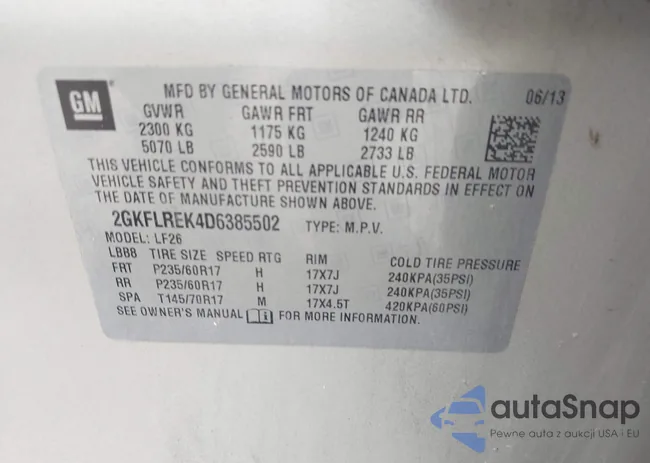 2GKFLREK4D6385502: 43192367