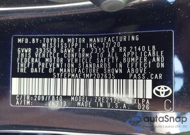 5YFEPMAE1MP202635: 43192397