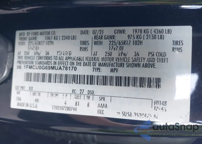 1FMCU0G69MUA78170: 43192412