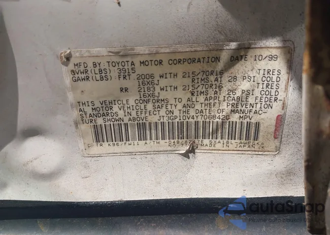 JT3GP10V4Y7068420: 43192472