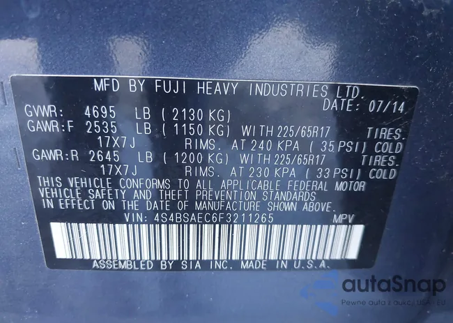 4S4BSAEC6F3211265: 43192487