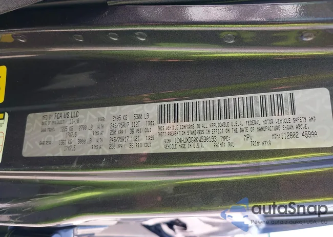 1C4HJXDG0KW530193: 43192496