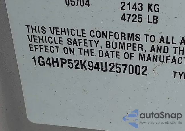 1G4HP52K94U257002: 43192524