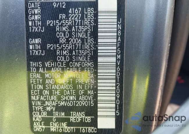 JN8AF5MV6DT209015: 43192525