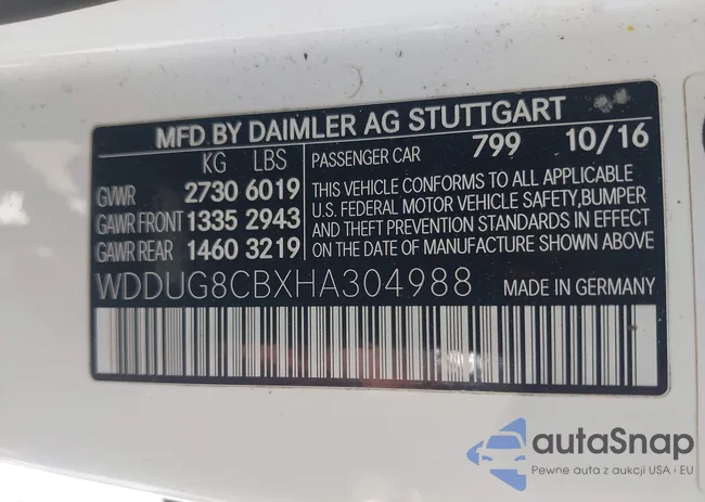 WDDUG8CBXHA304988: 43191902