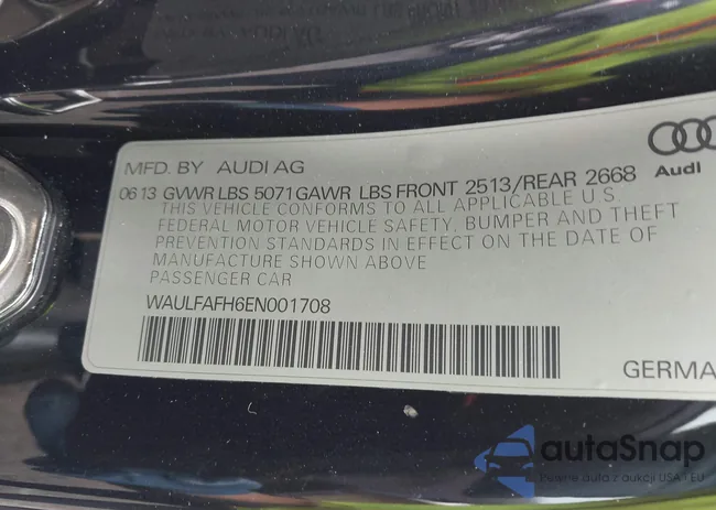 WAULFAFH6EN001708: 43191906