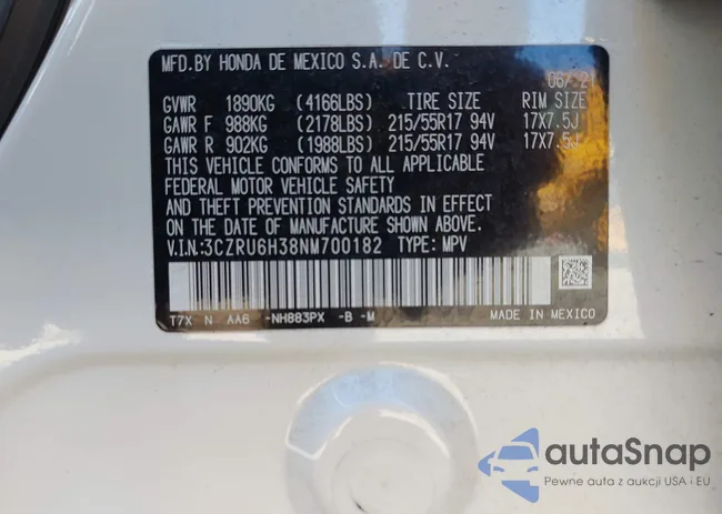 3CZRU6H38NM700182: 43191909