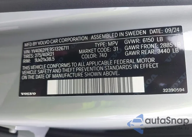 YV4062PE9S1326711: 43192969