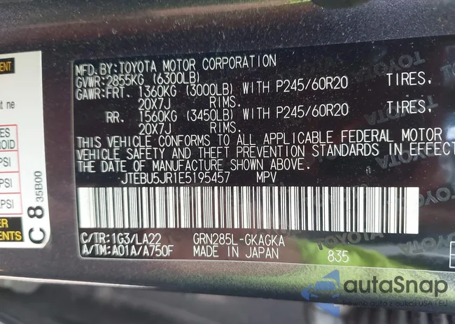 JTEBU5JR1E5195457: 43192974