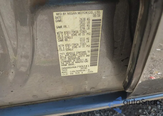 1N6AD0EV4GN799241: 43193073