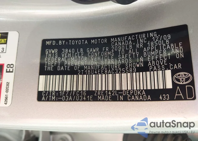 2T1BU4EE8AC325589: 43193081