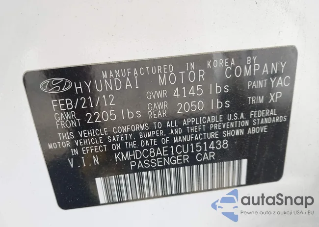 KMHDC8AE1CU151438: 43193116