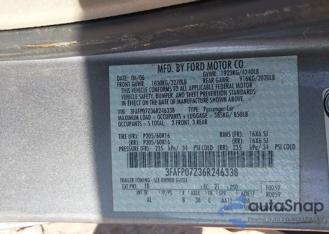 3FAFP07Z36R246338: 43193148