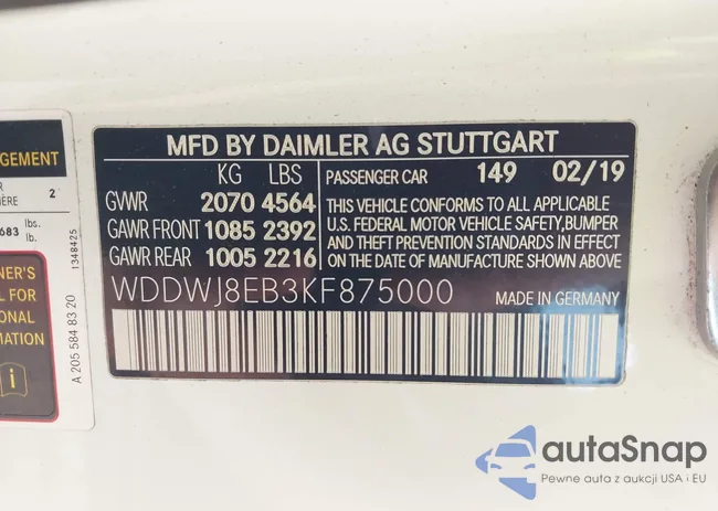 WDDWJ8EB3KF875000: 43193165