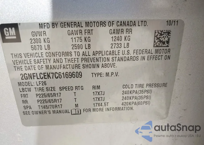 2GNFLCEK7C6169609: 43193169