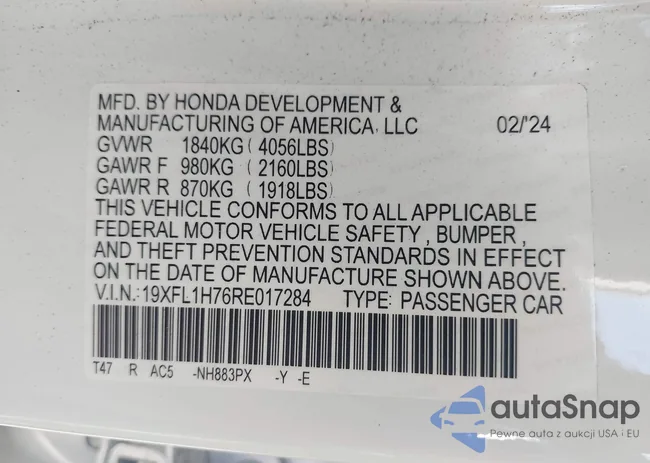 19XFL1H76RE017284: 43193234