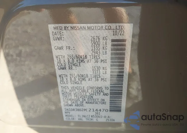 5N1DR3BD2PC214470: 43193260