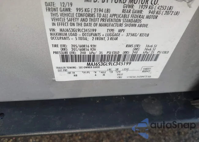 MAJ6S3GL9LC345199: 43193327