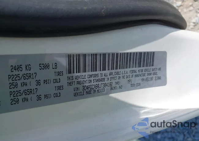 3C4PDCAB8JT384182: 43193401