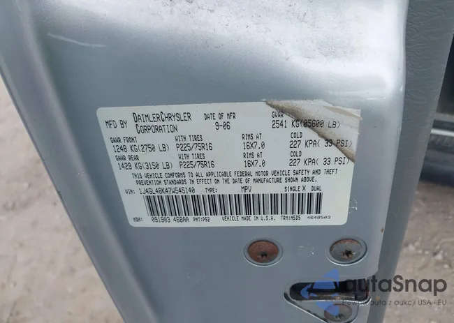 1J4GL48K47W545140: 43193413