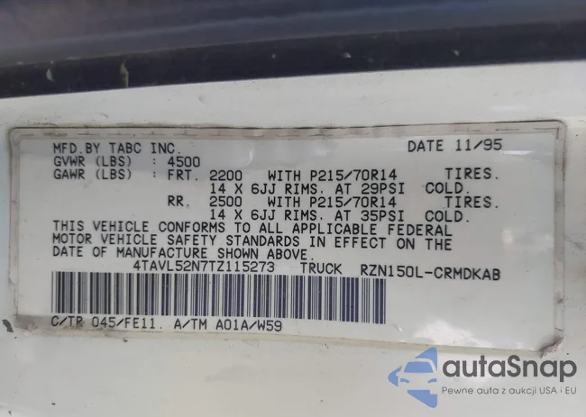 4TAVL52N7TZ115273: 43193416