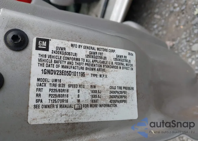 1GNDV23E05D101195: 43193429