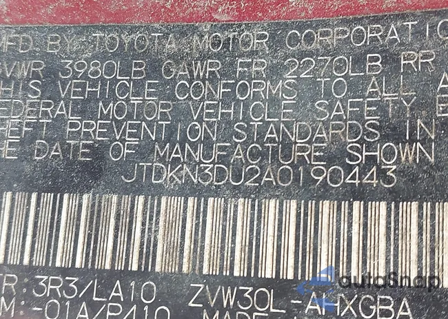 JTDKN3DU2A0190443: 43193453