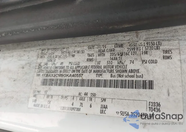 1FBAX2CM9GKA40557: 43193474