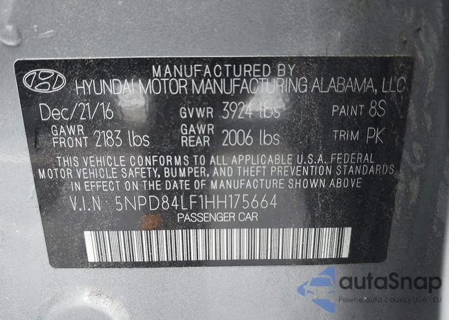 5NPD84LF1HH175664: 43193500