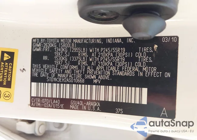 5TDYK3EH2AS010668: 43192660