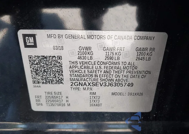 2GNAXSEV3J6305749: 43192684