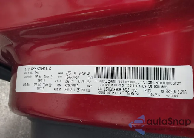 1Z7HC22K38S619622: 43192696