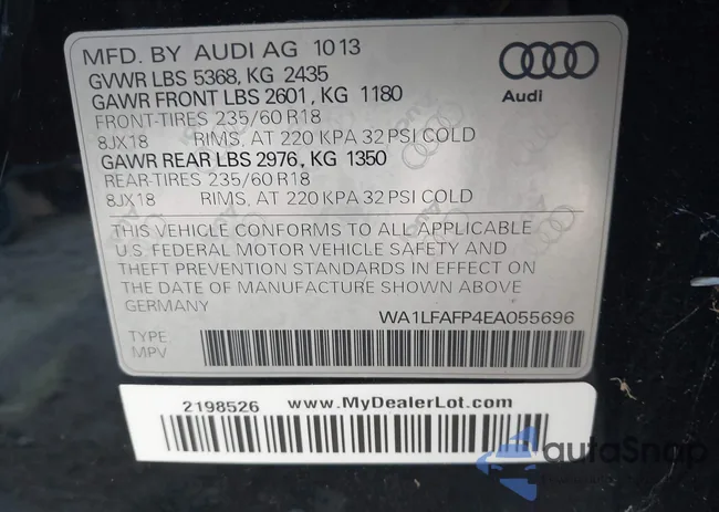 WA1LFAFP4EA055696: 43192699