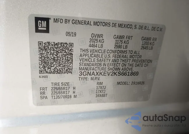 3GNAXKEV2KS661869: 43192704