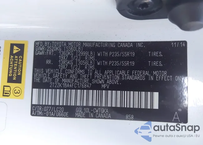 2T2ZK1BA4FC176847: 43192711