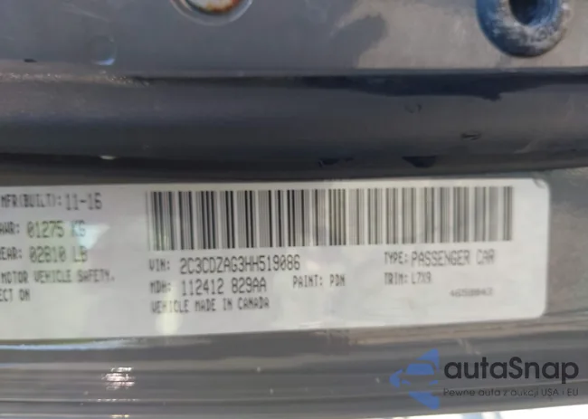 2C3CDZAG3HH519086: 43192846