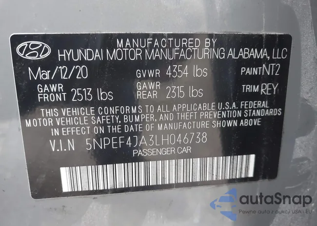 5NPEF4JA3LH046738: 43192880