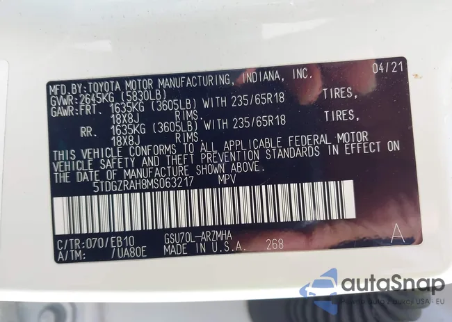 5TDGZRAH8MS063217: 43192890