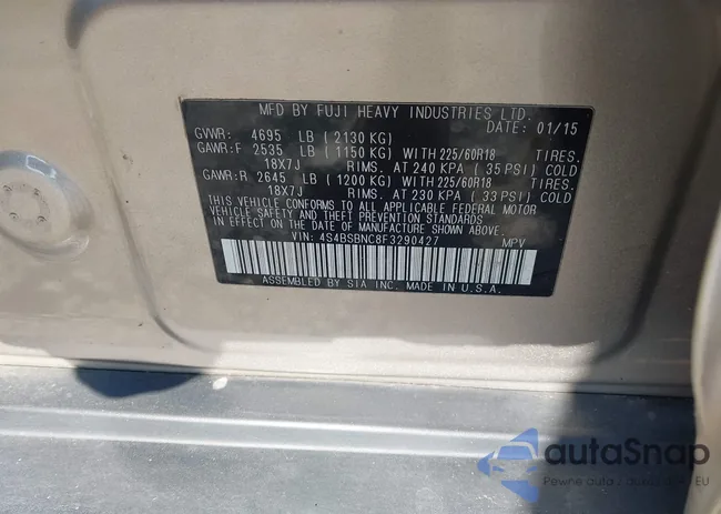 4S4BSBNC8F3290427: 43192909