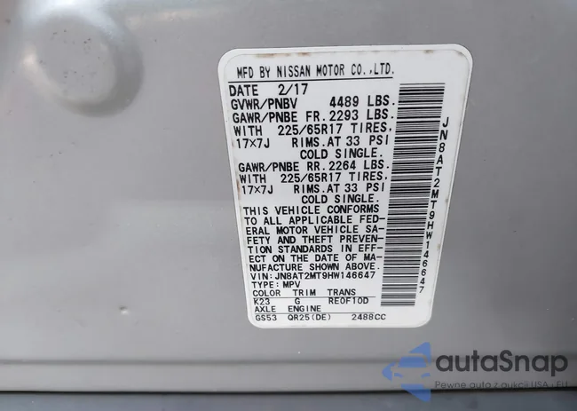 JN8AT2MT9HW146647: 43192937