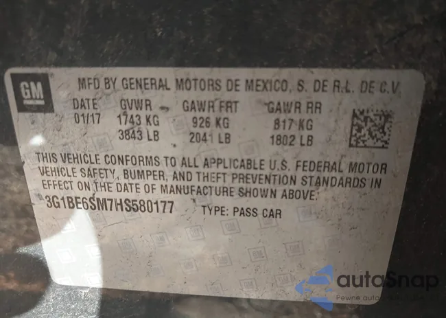 3G1BE6SM7HS580177: 43194093