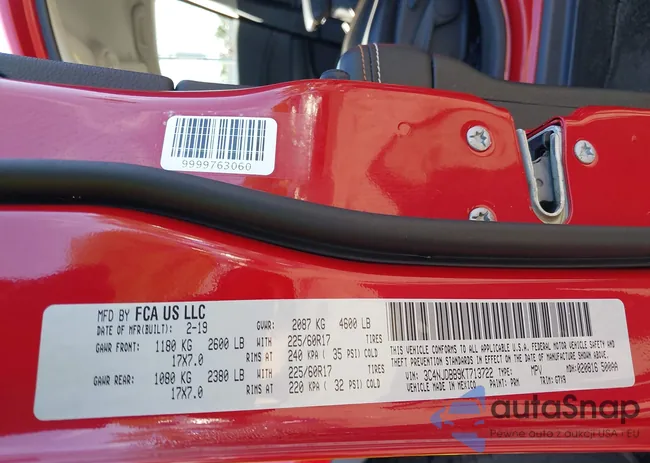 3C4NJDBB9KT713722: 43194100